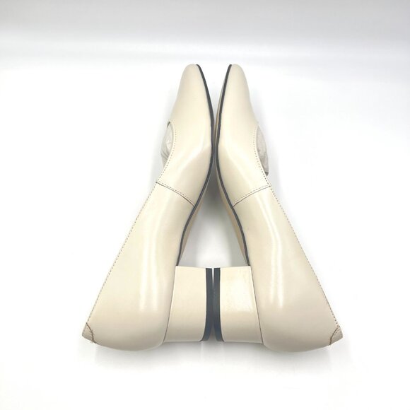 8N 8 NARROW WIDTH Walking Cradles Bone Cream Leather Heels‎ Pumps Shoes - Picture 8 of 13